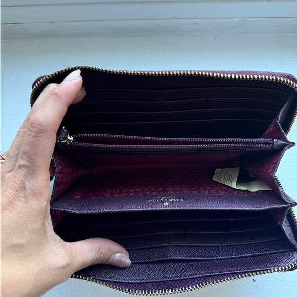 Plum coloured leather Kate Spade Wallet - Picture 5 of 6